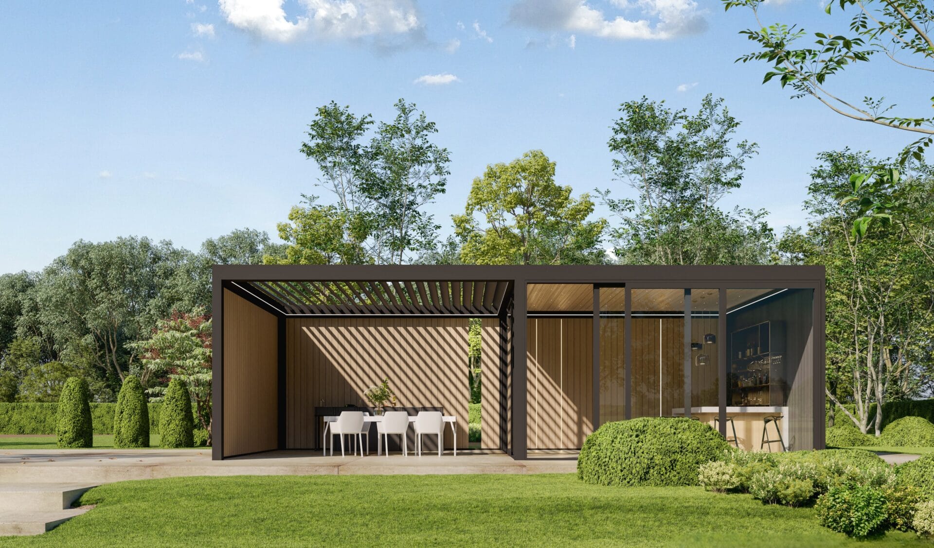 How to Mix and Match Garden Rooms with Pergola Roofs