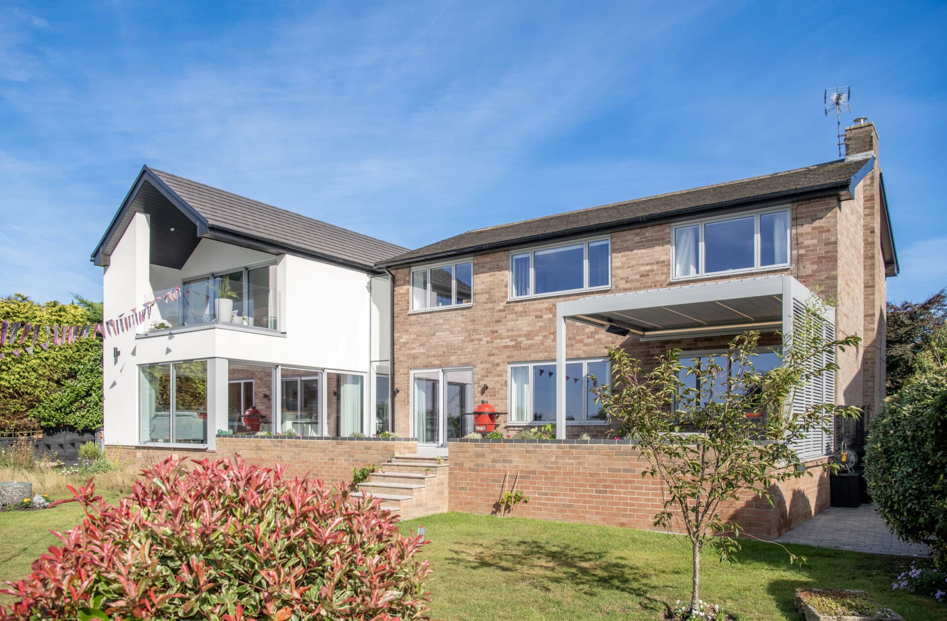 3700mm x 3900mm wall mounted pergola, Harrogate